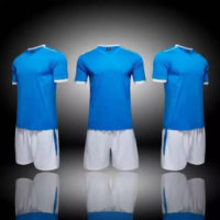 C037 Custom Logo Soccer Jersey Full Kit Blue and White