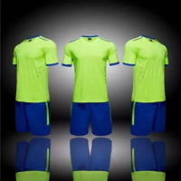 C040 Custom Logo Soccer Jersey Full Kit Green and Blue