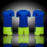 C042 Custom Logo Soccer Jersey Full Kit Blue and Green