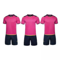 C044 Custom Logo Soccer Jersey Full Kit Pink and Black