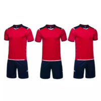 C049 Custom Logo Soccer Jersey Full Kit Red and Black