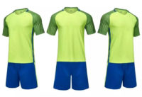 C052 Custom Logo Soccer Jersey Full Kit Green and Blue
